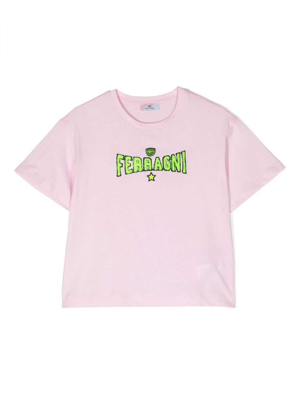 Chiara Ferragni Kids logo-embroidered cotton T-shirt - Pink von Chiara Ferragni Kids