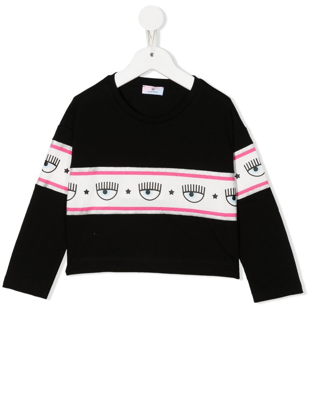 Chiara Ferragni Kids logo-print cotton sweatshirt - Black von Chiara Ferragni Kids
