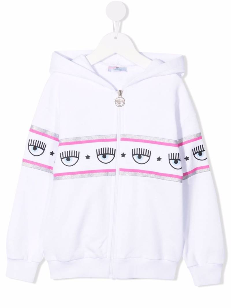 Chiara Ferragni Kids logo-print hoodie - White von Chiara Ferragni Kids