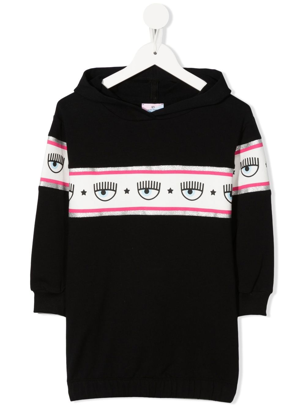 Chiara Ferragni Kids logo print hoodie dress - Black von Chiara Ferragni Kids