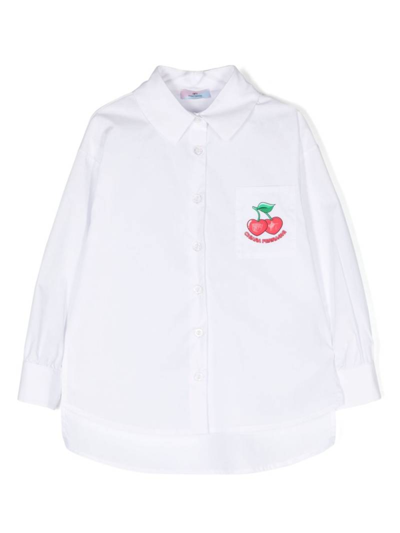 Chiara Ferragni Kids logo-print poplin shirt - White von Chiara Ferragni Kids