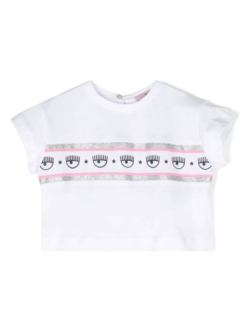 Chiara Ferragni Kids logo-stripe T-shirt - White von Chiara Ferragni Kids