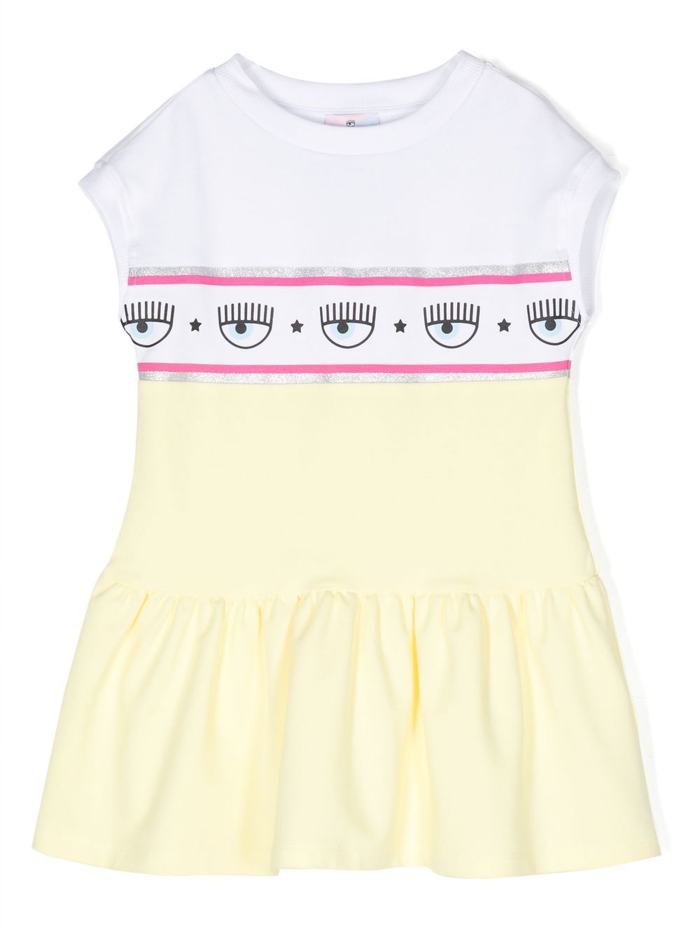 Chiara Ferragni Kids logo-tape casual dress - Yellow von Chiara Ferragni Kids