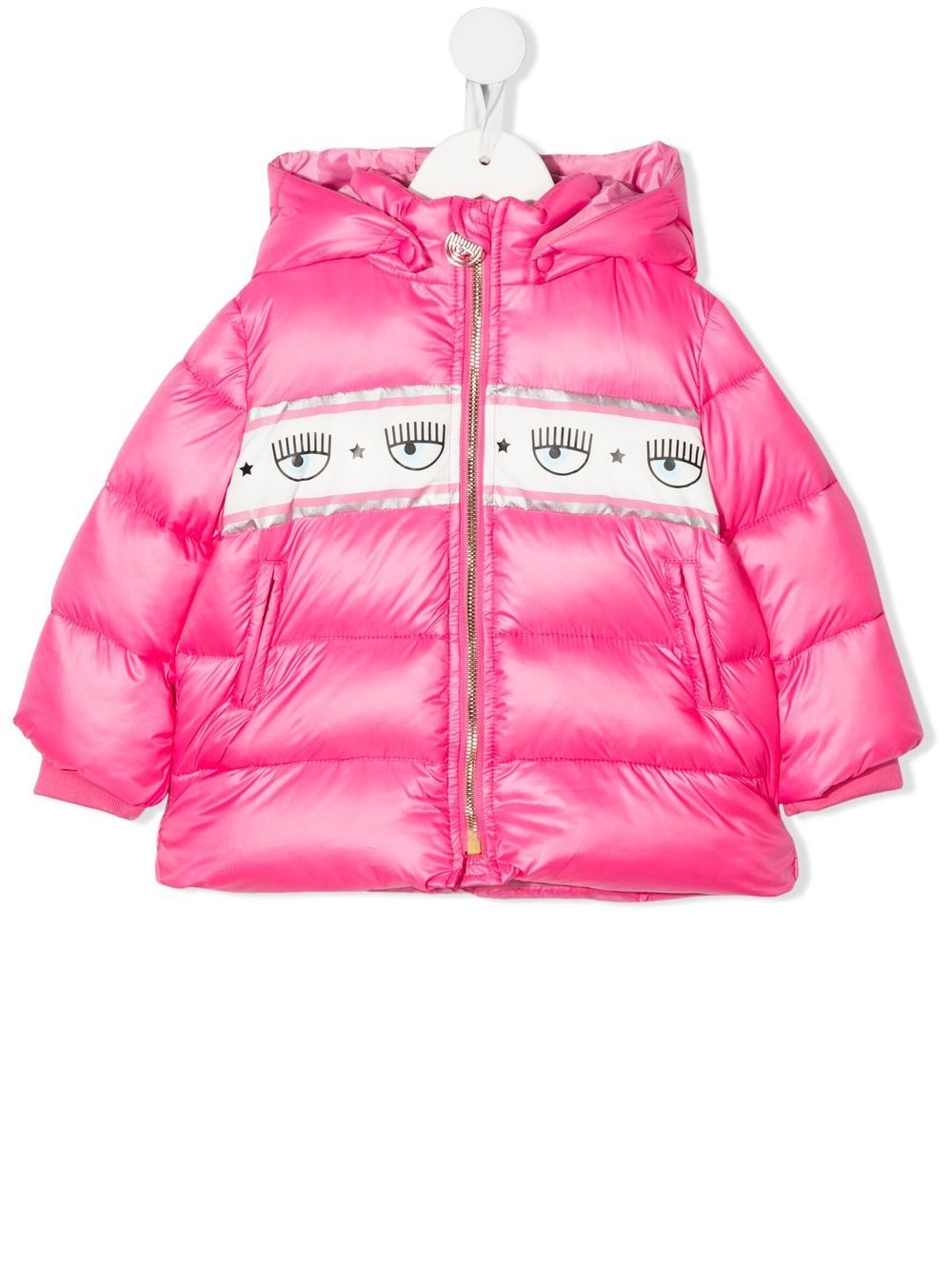 Chiara Ferragni Kids logo-trim padded coat - Pink von Chiara Ferragni Kids