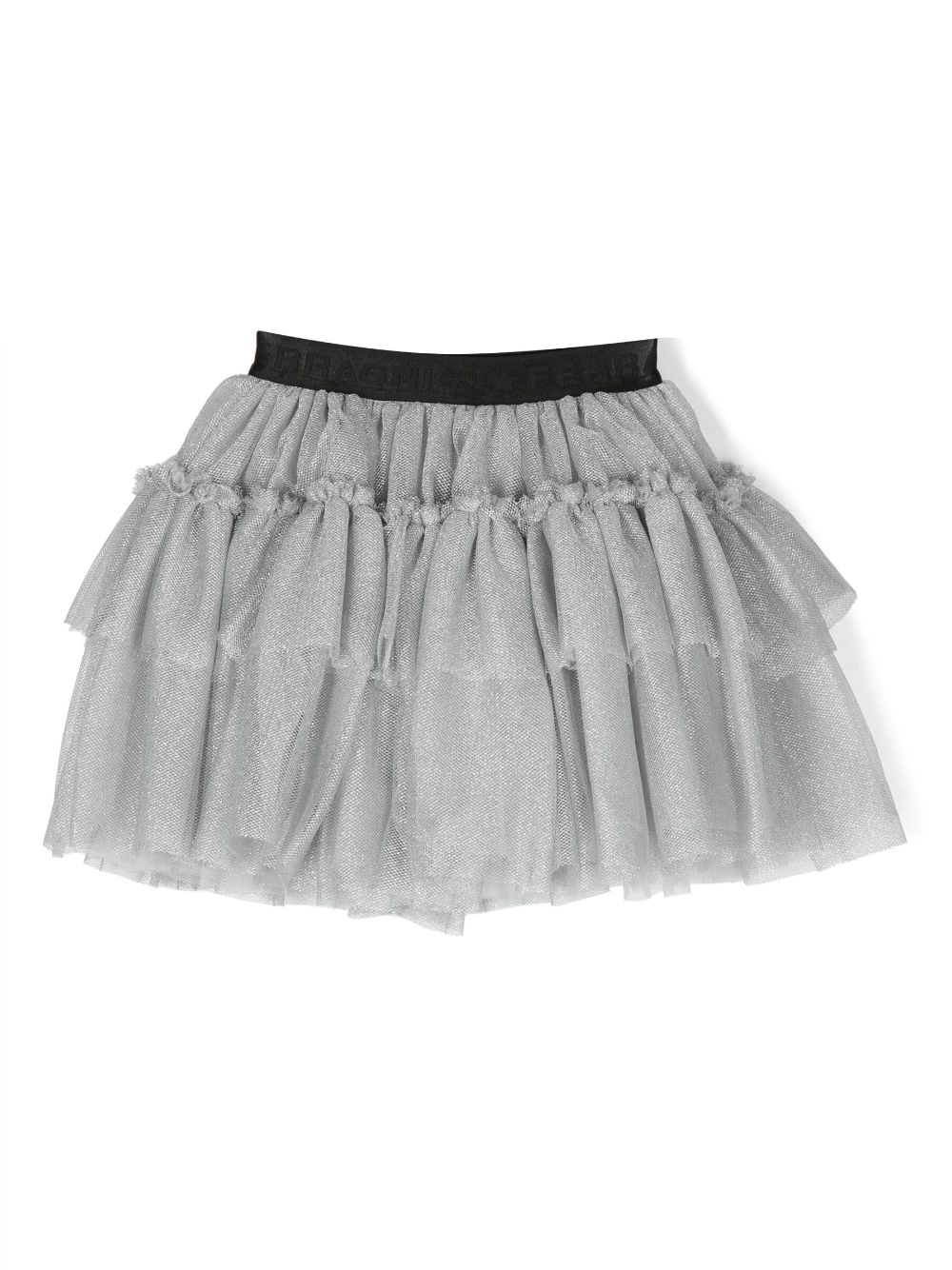 Chiara Ferragni Kids logo-waistband tulle tutu skirt - Grey von Chiara Ferragni Kids