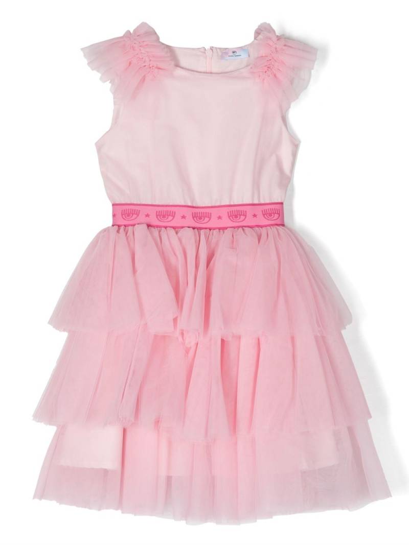 Chiara Ferragni Kids ruffled logo dress - Pink von Chiara Ferragni Kids