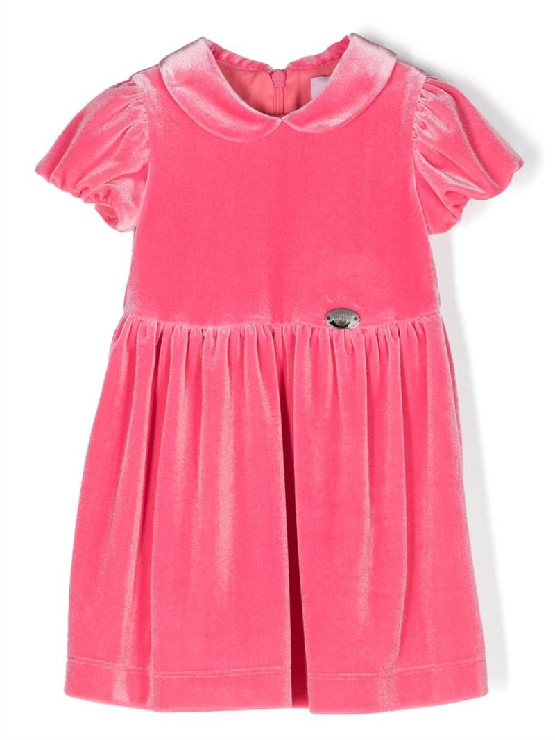 Chiara Ferragni Kids short-sleeve velvet dress - Pink von Chiara Ferragni Kids