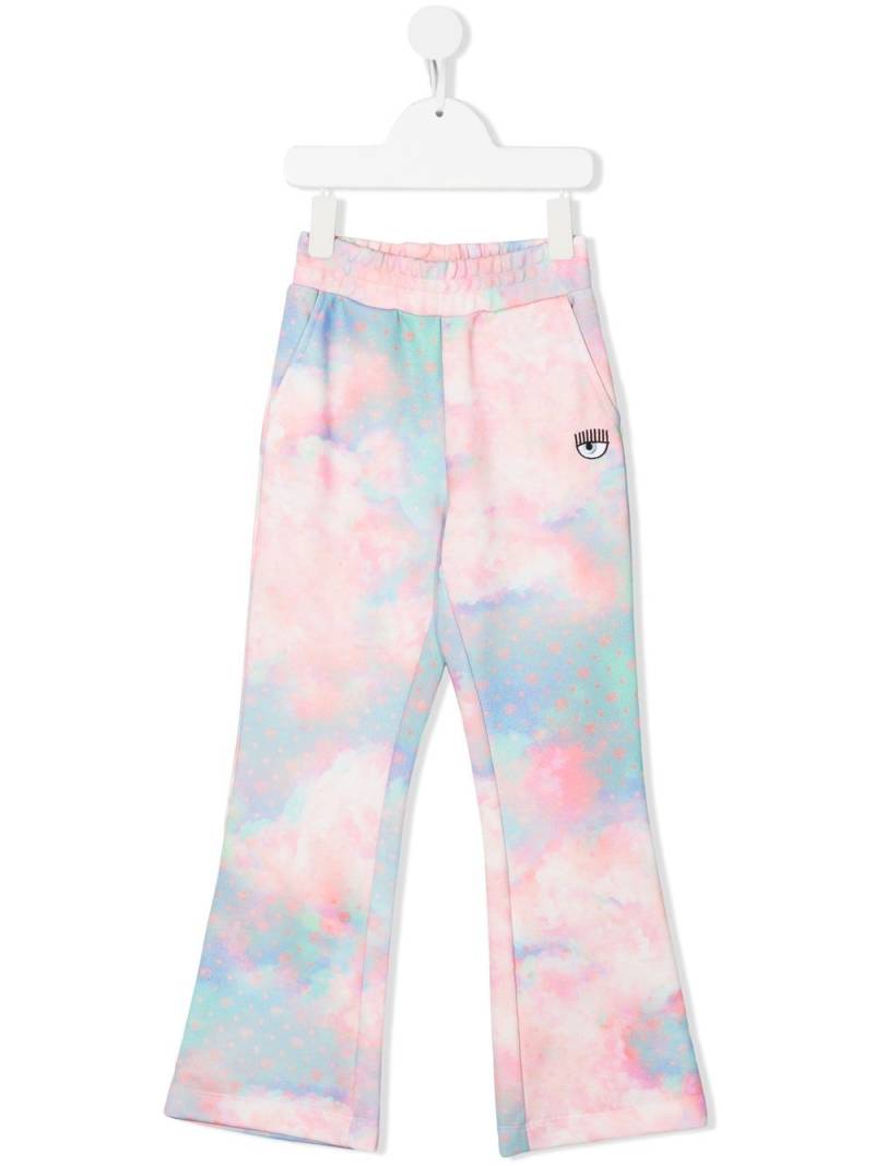 Chiara Ferragni Kids tie-dye embroidered eye trousers - Pink von Chiara Ferragni Kids