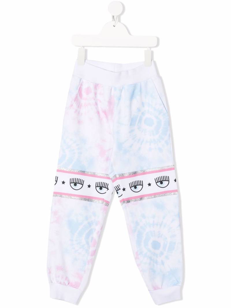 Chiara Ferragni Kids tie-dye print track pants - Blue von Chiara Ferragni Kids