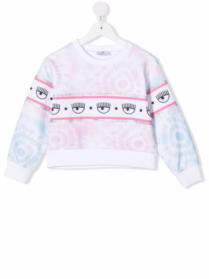 Chiara Ferragni Kids tie-dyed sweat top - Pink von Chiara Ferragni Kids