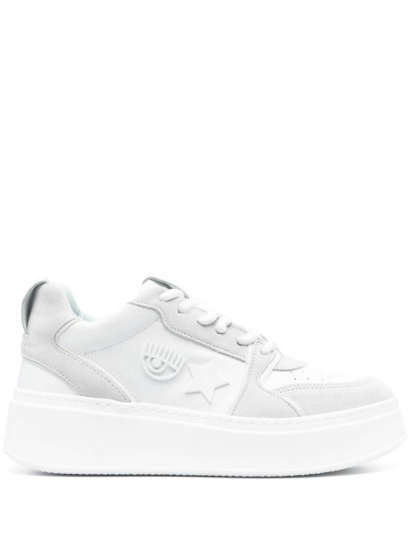 Chiara Ferragni 55mm patch-detail platform sneakers - White von Chiara Ferragni