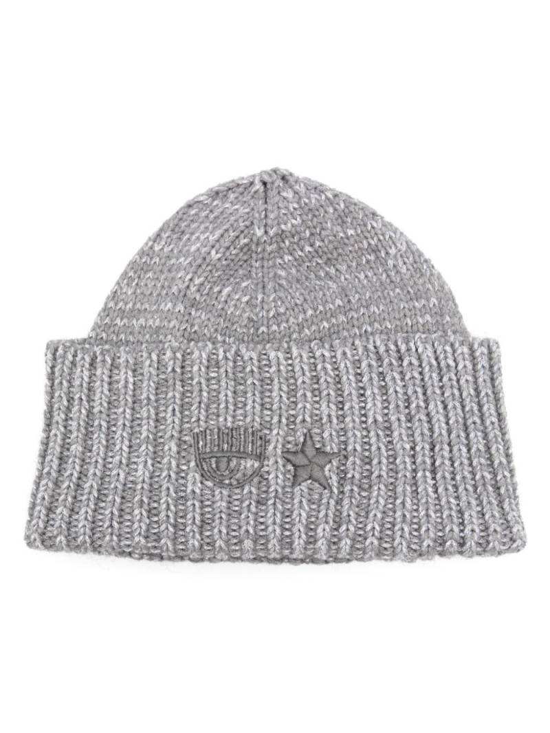 Chiara Ferragni Eye Star-embroidered beanie - Grey von Chiara Ferragni