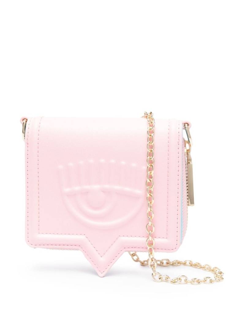 Chiara Ferragni Eyelike-embossed chain wallet - Pink von Chiara Ferragni