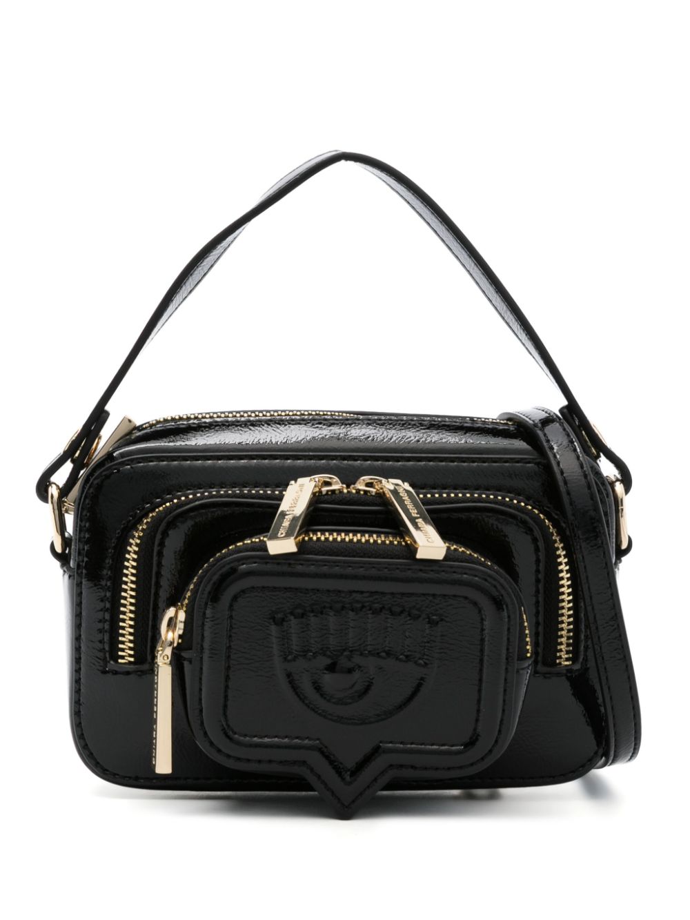 Chiara Ferragni Eyelike-embossed crossbody bag - Black von Chiara Ferragni