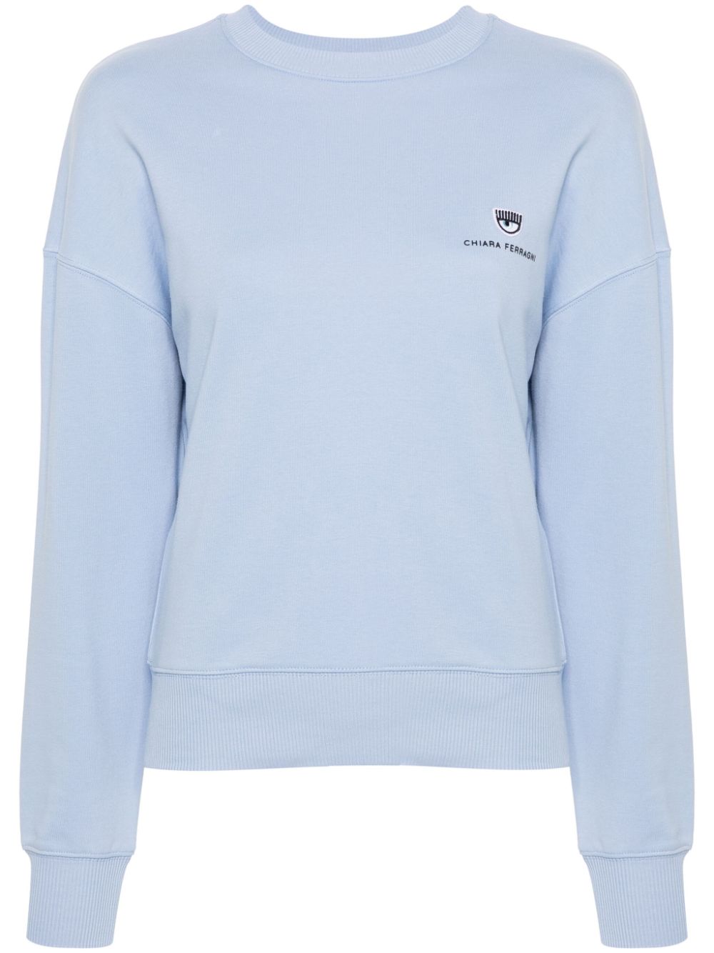 Chiara Ferragni Eyelike-motif cotton-blend sweatshirt - Blue von Chiara Ferragni