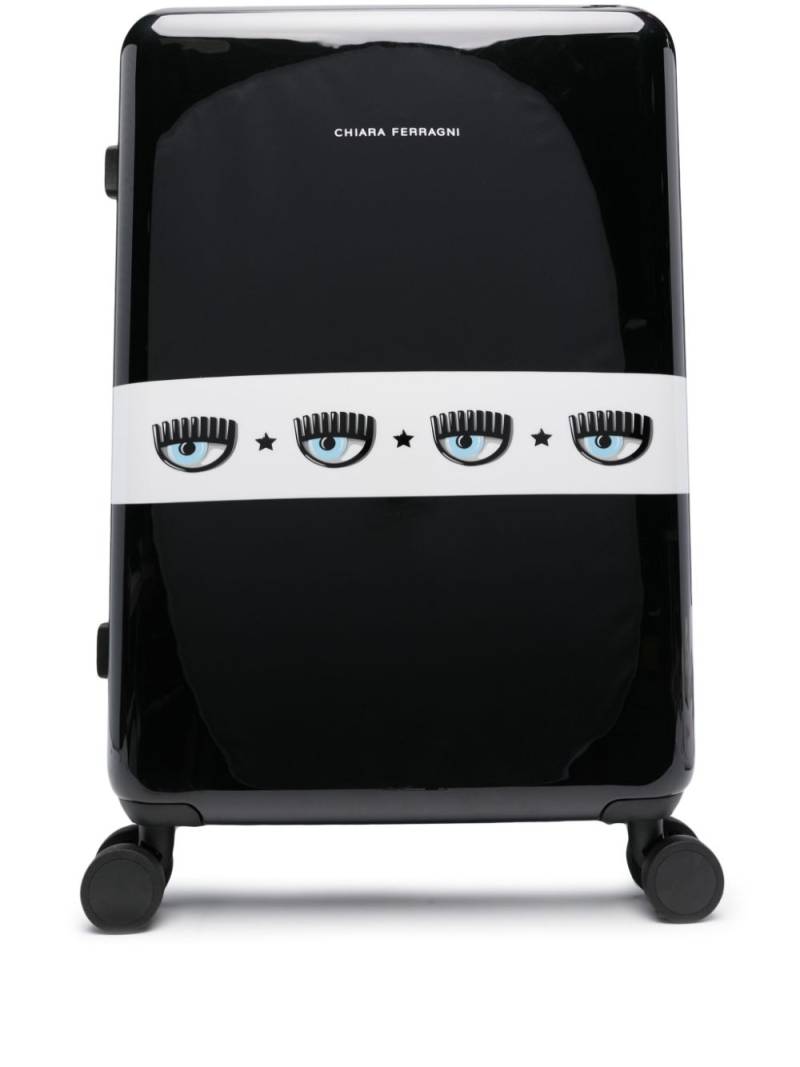 Chiara Ferragni Eyelike-motif rolling luggage - Black von Chiara Ferragni