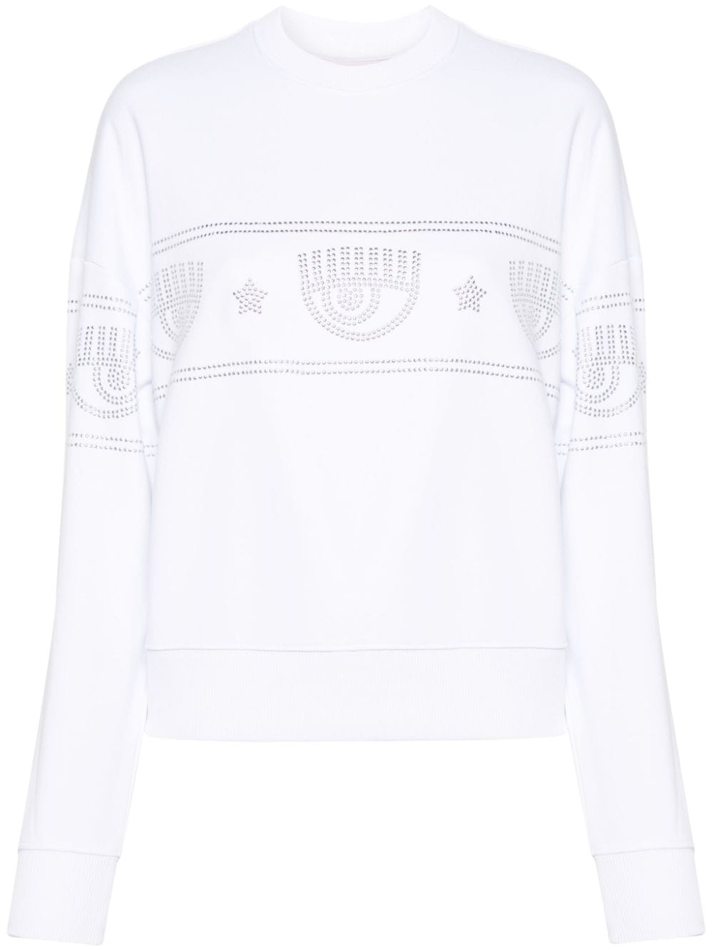 Chiara Ferragni Logomania stud-embellished sweatshirt - White von Chiara Ferragni