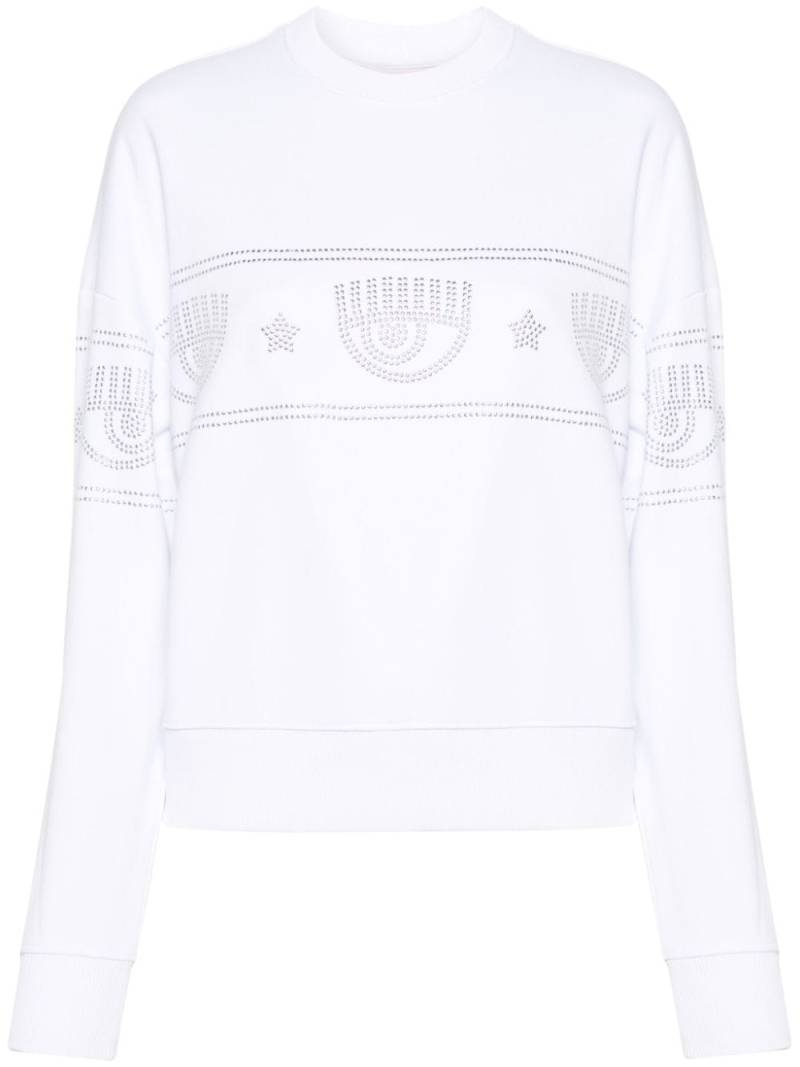 Chiara Ferragni Logomania stud-embellished sweatshirt - White von Chiara Ferragni