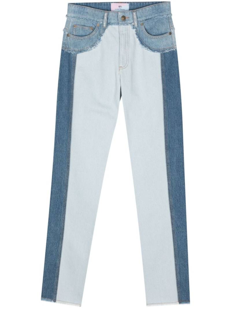 Chiara Ferragni contrast fringed tapered jeans - Blue von Chiara Ferragni