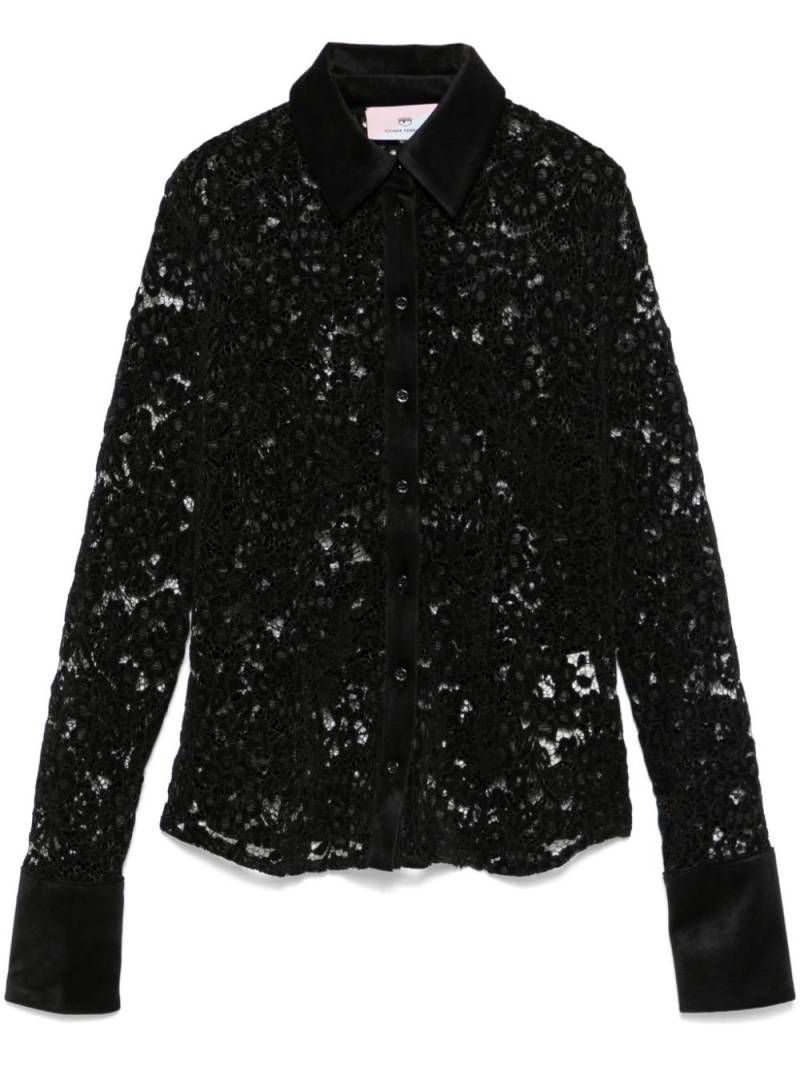 Chiara Ferragni corded-lace shirt - Black von Chiara Ferragni