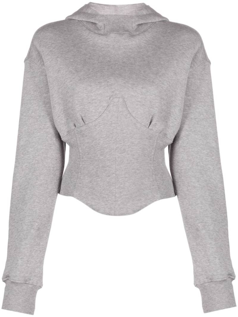 Chiara Ferragni corset-style cotton hoodie - Grey von Chiara Ferragni