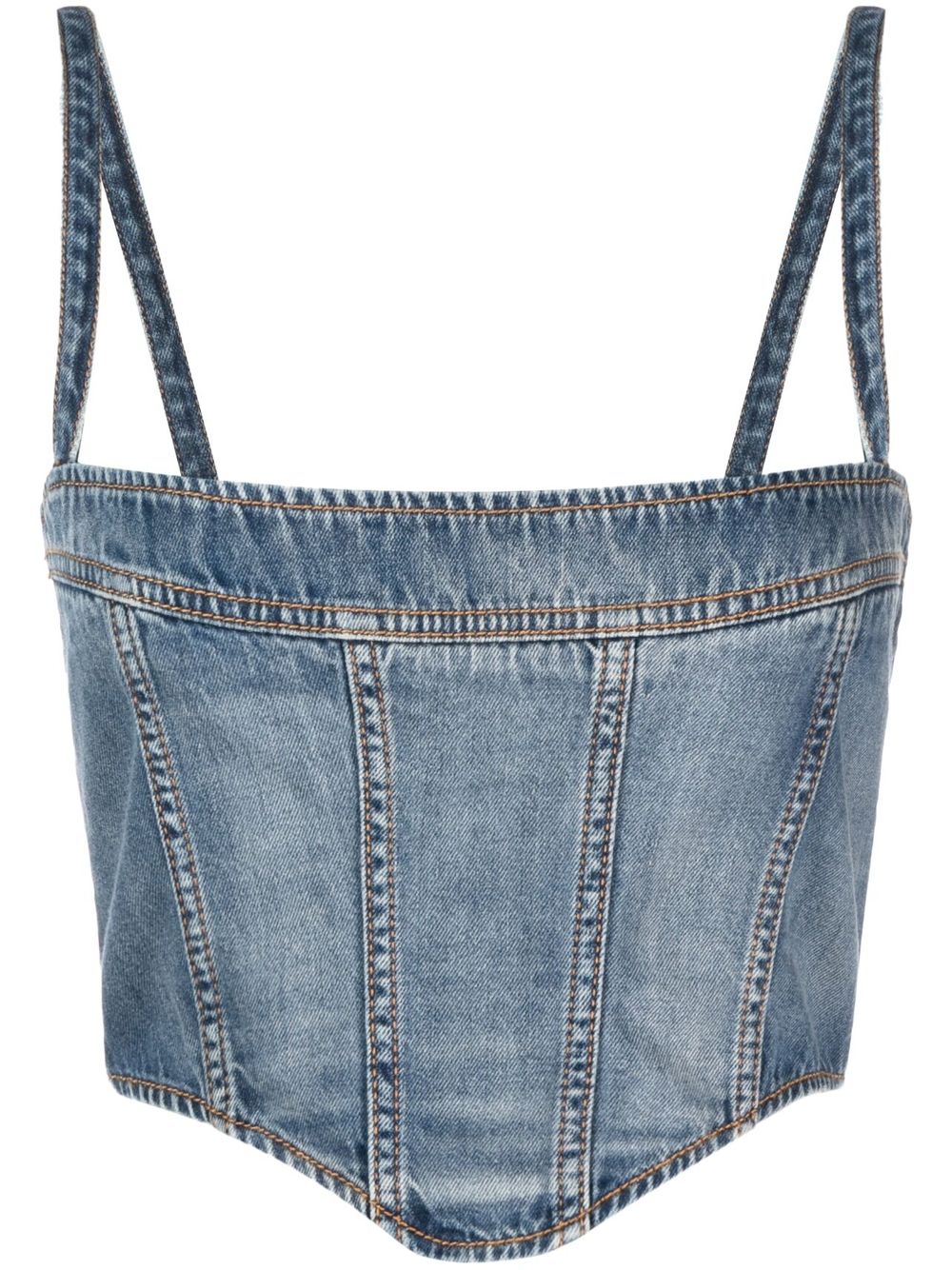 Chiara Ferragni corset-style denim top - Blue von Chiara Ferragni