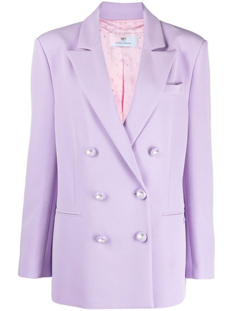 Chiara Ferragni crystal-embellished double-breasted blazer - Purple von Chiara Ferragni