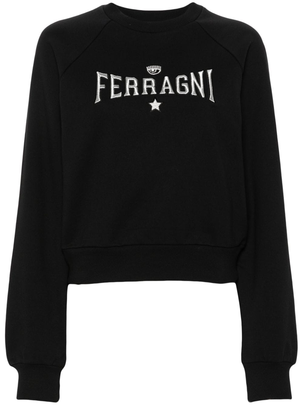 Chiara Ferragni embroidered-logo cotton sweatshirt - Black von Chiara Ferragni
