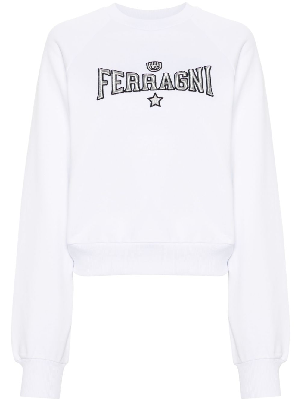 Chiara Ferragni embroidered-logo cotton sweatshirt - White