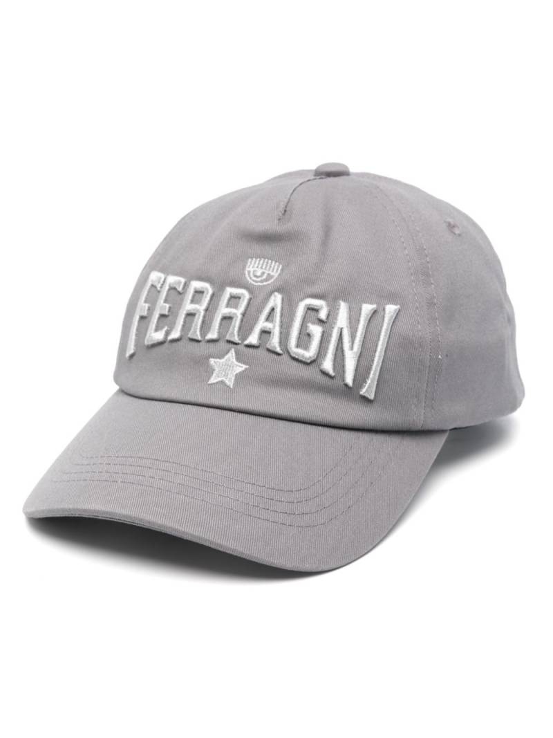 Chiara Ferragni logo-embroidered cotton baseball cap - Grey von Chiara Ferragni