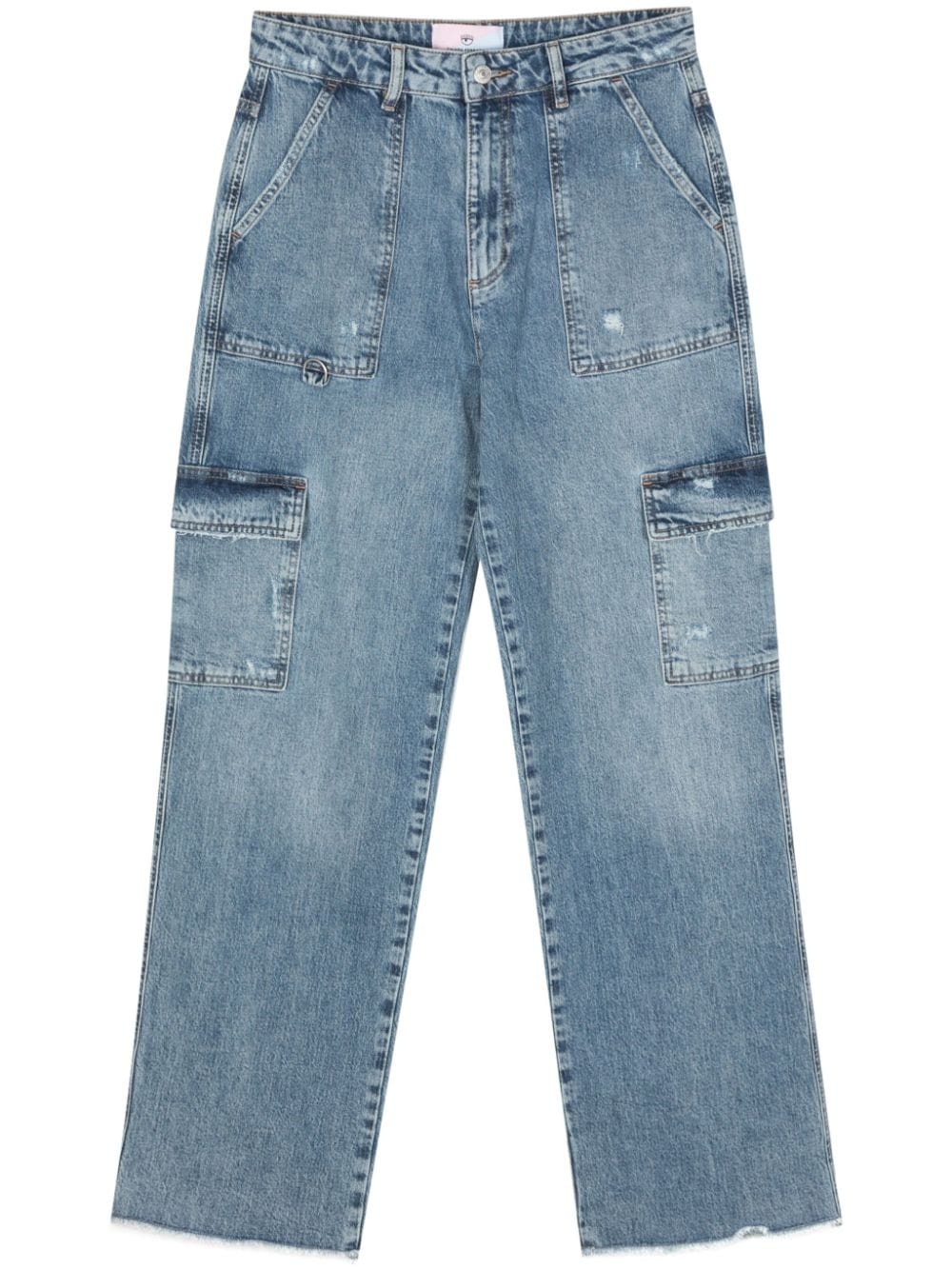 Chiara Ferragni logo-embroidered straight jeans - Blue von Chiara Ferragni