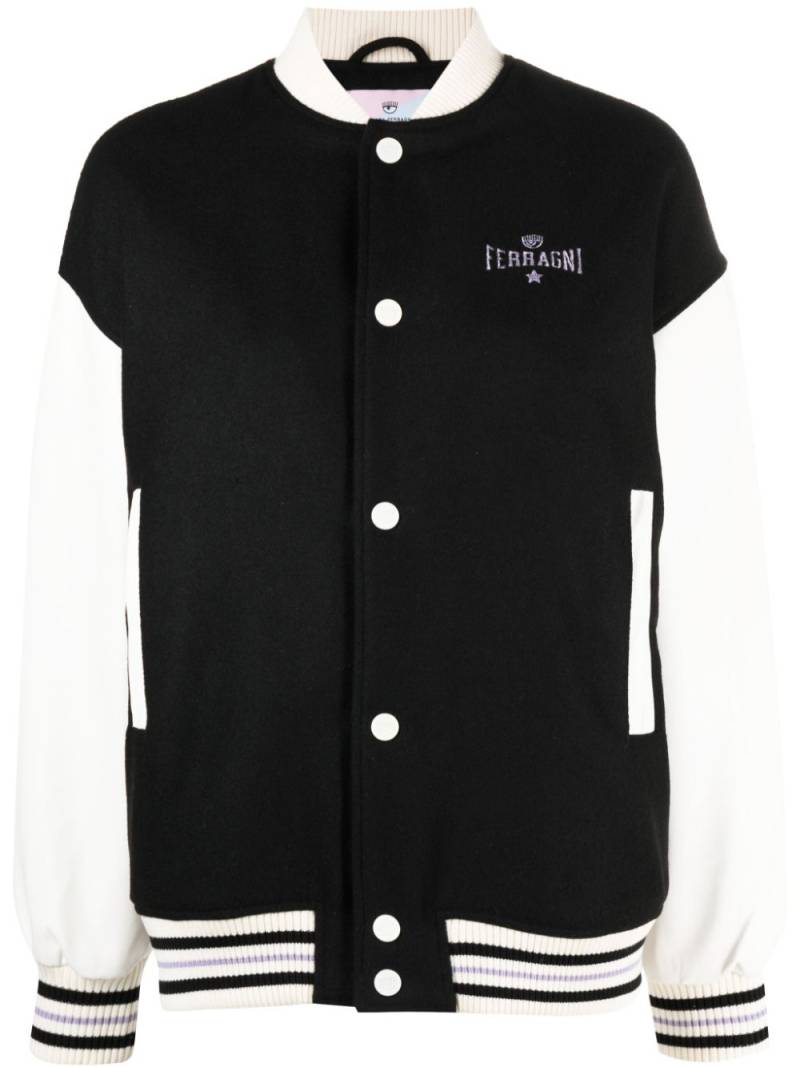 Chiara Ferragni logo-embroidered varsity jacket - Black von Chiara Ferragni