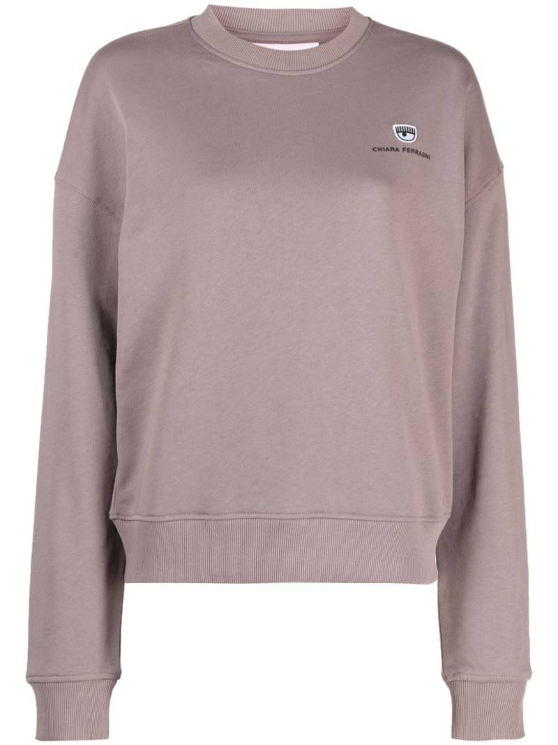 Chiara Ferragni logo-patch cotton sweatshirt - Brown von Chiara Ferragni