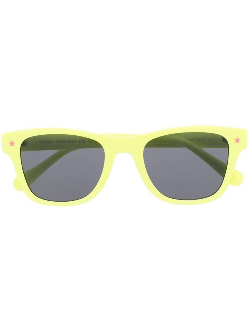 Chiara Ferragni logo-plaque square-frame sunglasses - Yellow von Chiara Ferragni