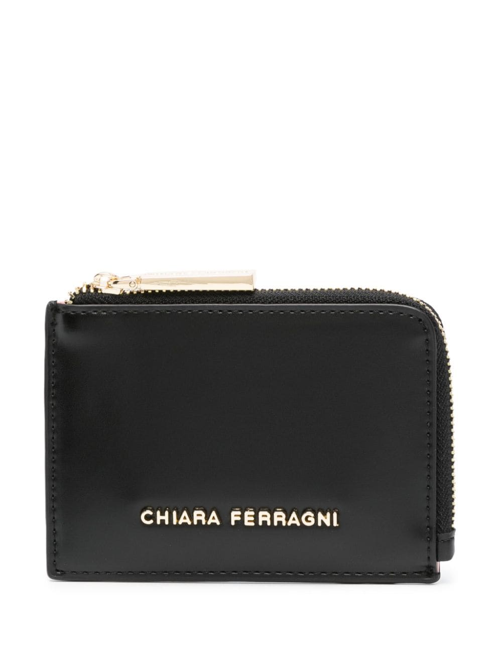 Chiara Ferragni logo-plaque zipped wallet - Black von Chiara Ferragni