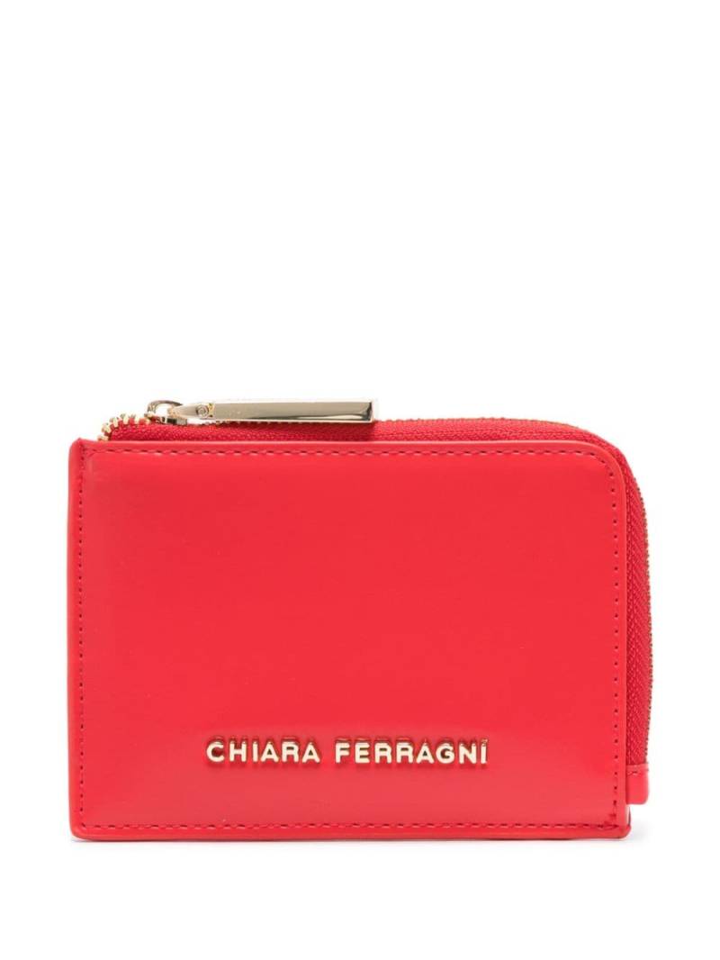 Chiara Ferragni logo-plaque zipped wallet - Red von Chiara Ferragni