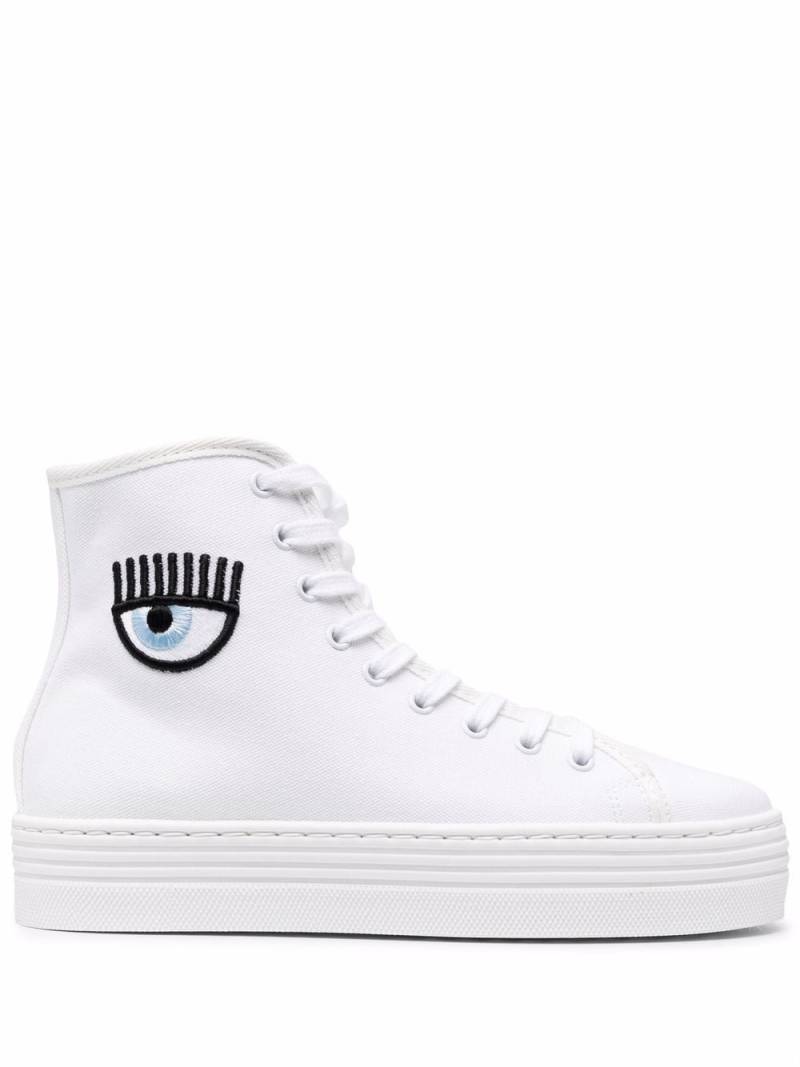 Chiara Ferragni patch-detail lace-up sneakers - White von Chiara Ferragni