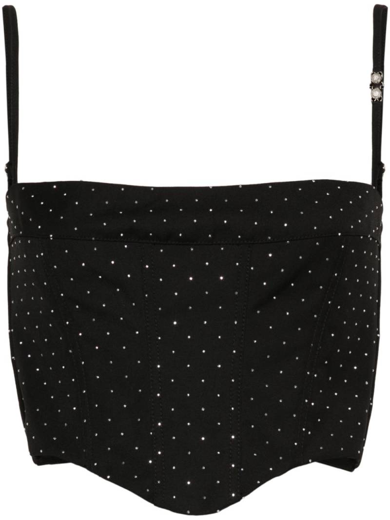 Chiara Ferragni rhinestone-embellished gabardine top - Black von Chiara Ferragni