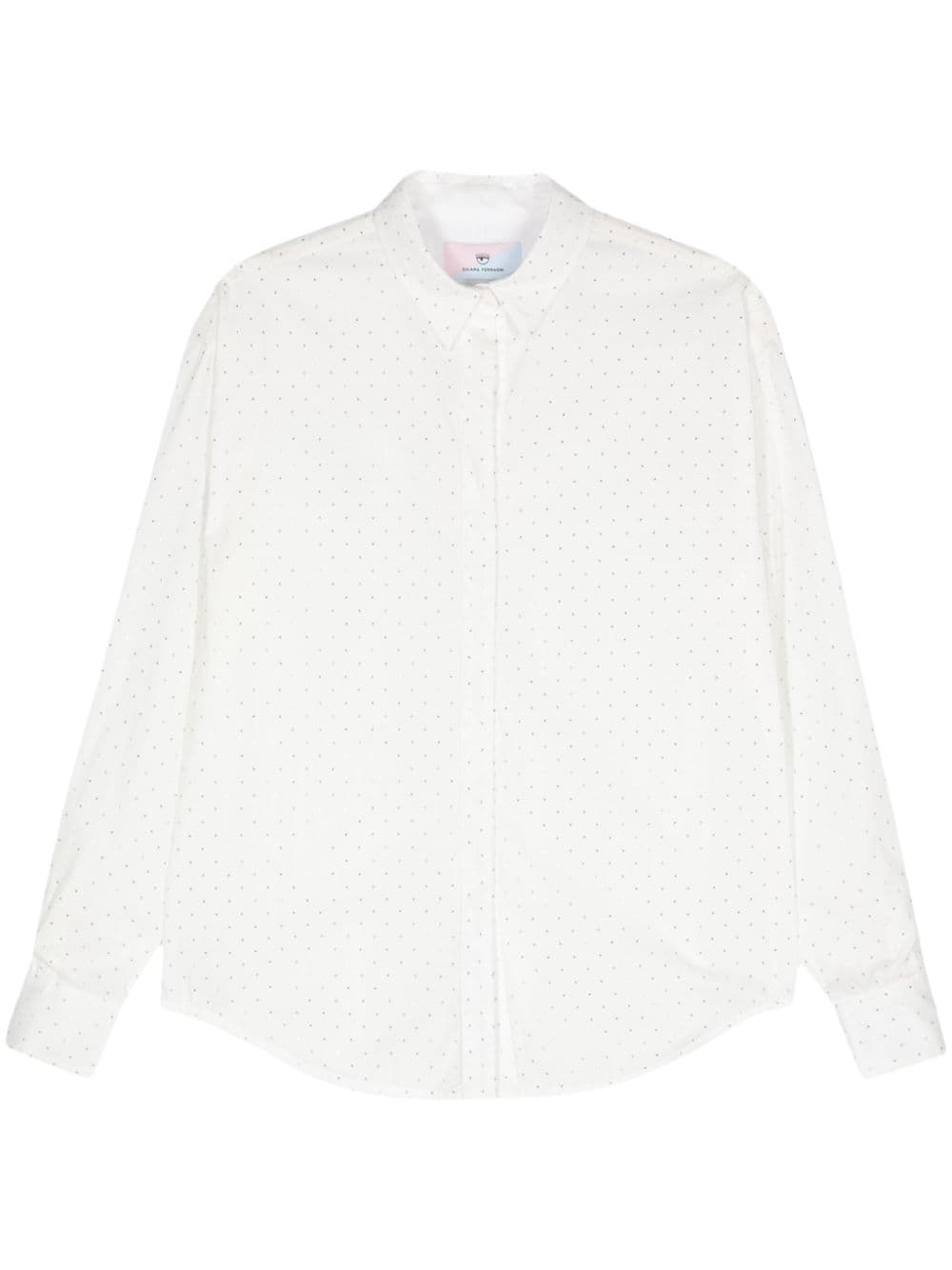 Chiara Ferragni rhinestone-embellished long-sleeve shirt - White von Chiara Ferragni