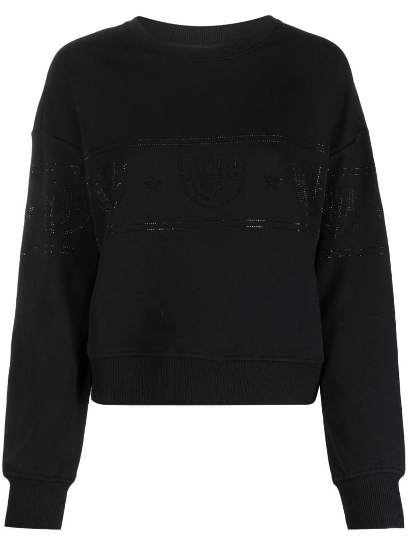 Chiara Ferragni rhinestone-embellished sweatshirt - Black von Chiara Ferragni