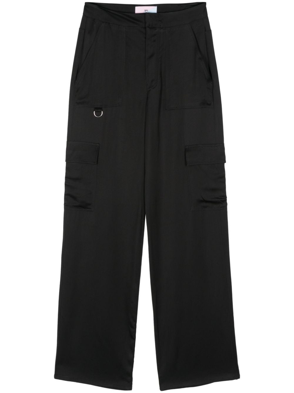 Chiara Ferragni satin straight cargo pants - Black von Chiara Ferragni