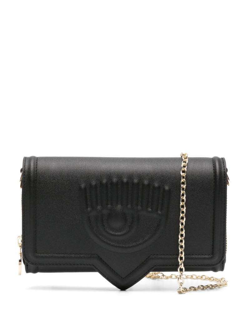 Chiara Ferragni small Eyelike logo-embossed crossbody bag - Black von Chiara Ferragni