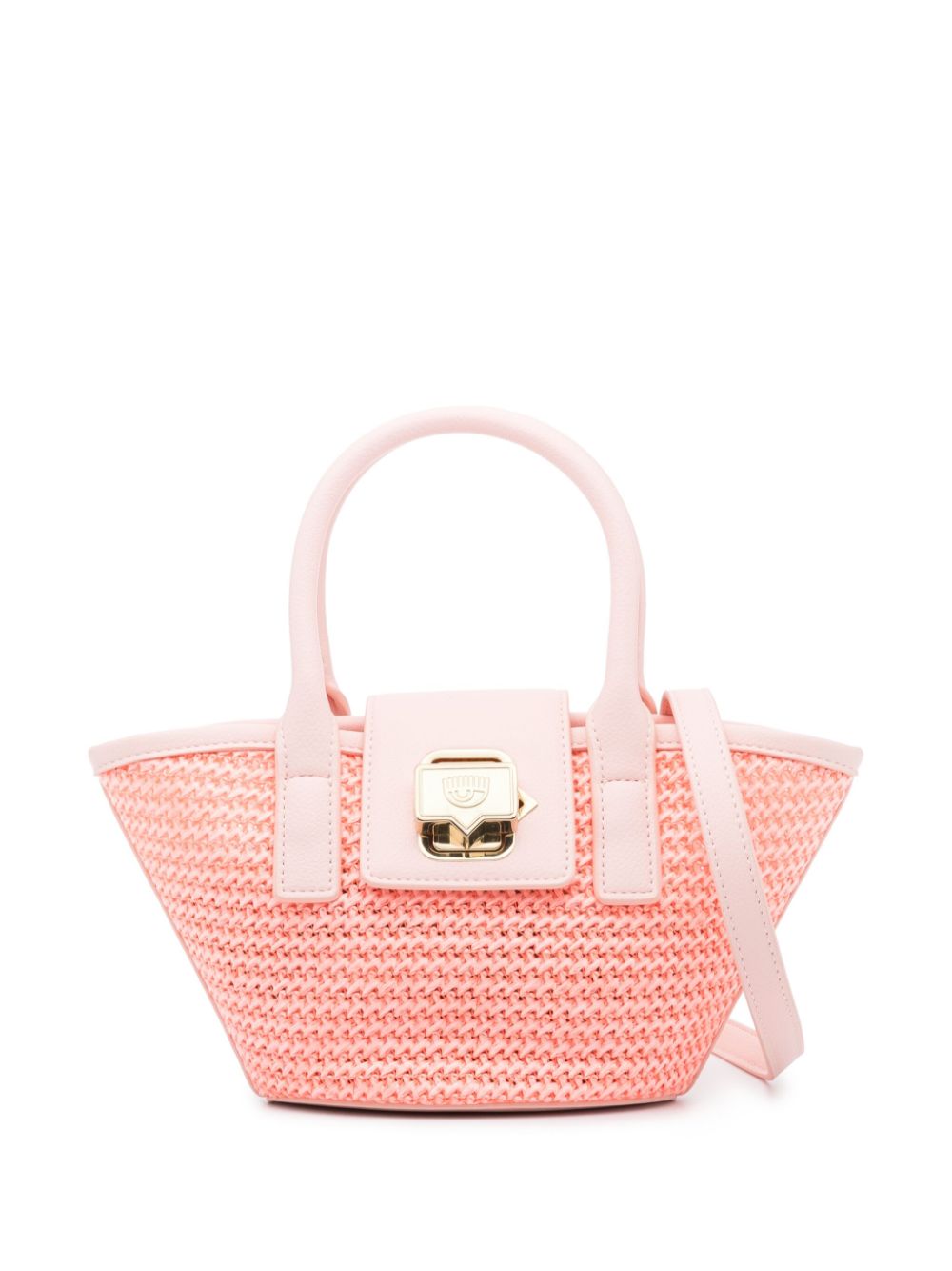 Chiara Ferragni small straw tote bag - Pink von Chiara Ferragni