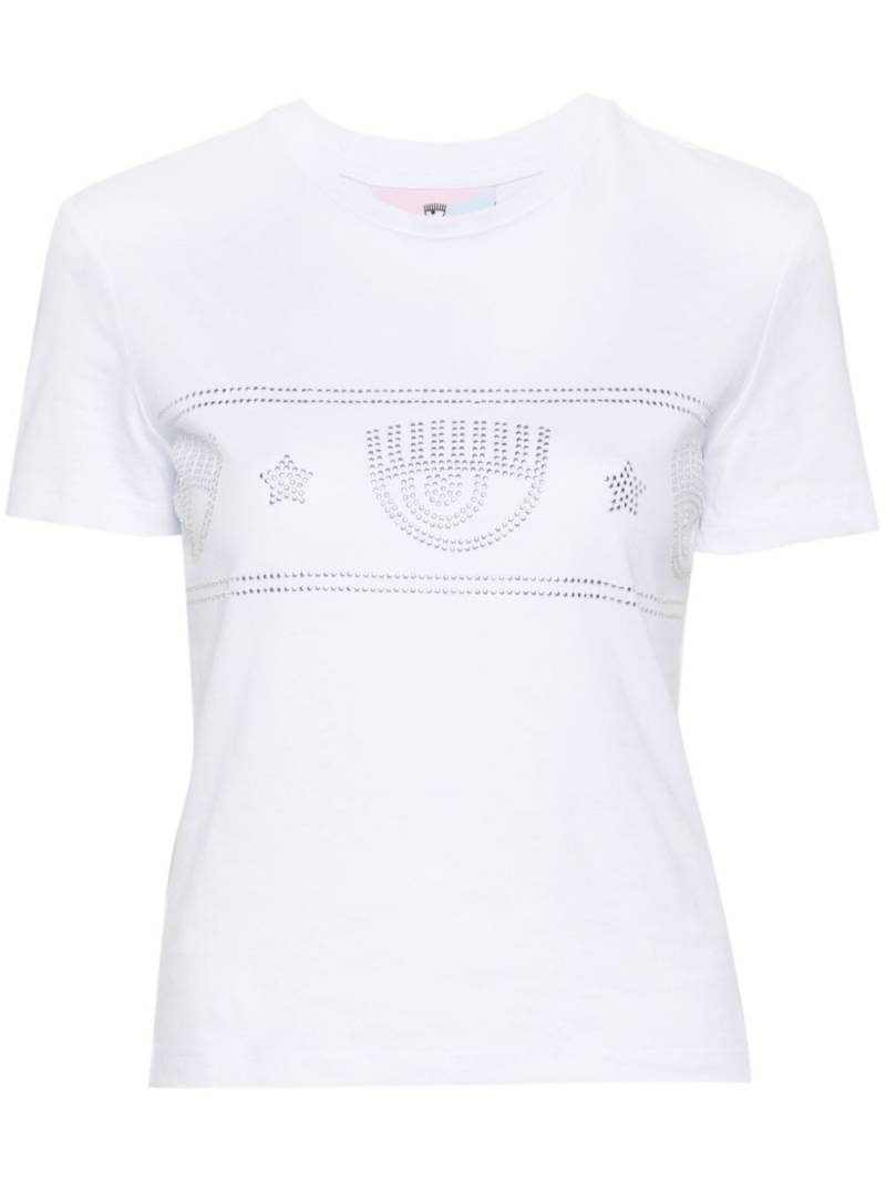 Chiara Ferragni studded-logo cotton T-shirt - White von Chiara Ferragni