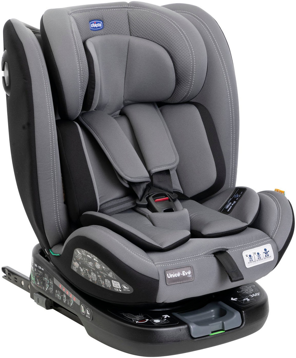 Chicco Autokindersitz »Unico Evo i-Size, Grey Black«, ISOFIX-Befestigung von Chicco