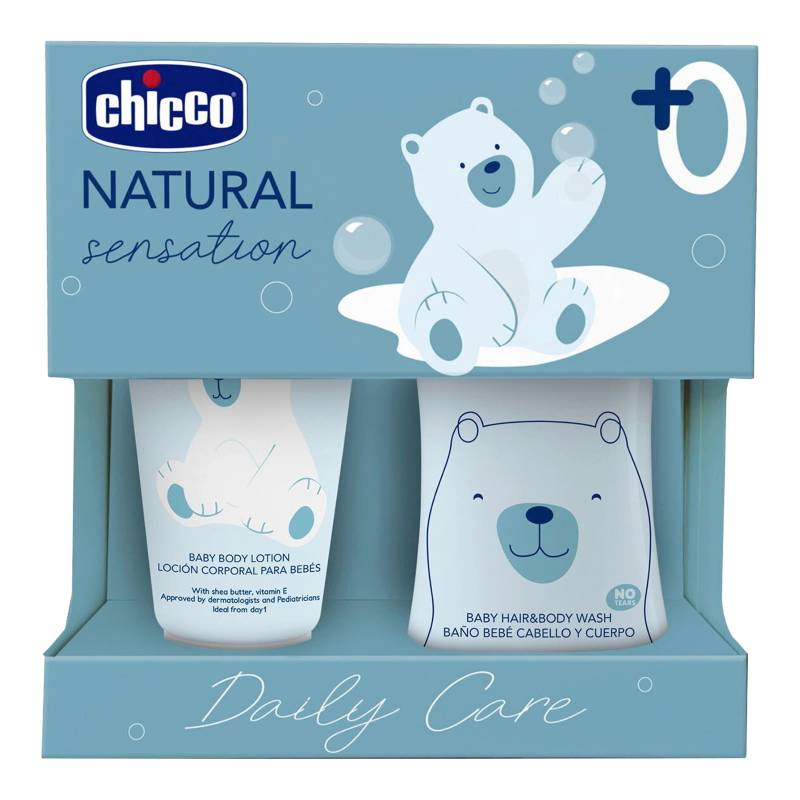 Set 1: 1 Shampoo & Körperbad - ohne Tränen 200 ml, Baby Körperlotion 150 ML von Chicco