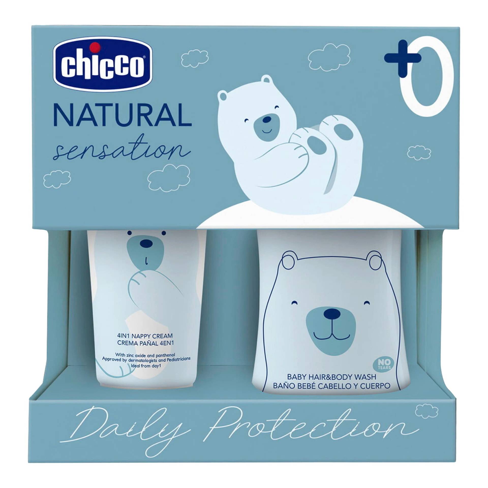 Set 2: 1 Shampoo & Körperbad  - ohne Tränen 200 ml, 4in1 Wickelcreme, 100 ml von Chicco