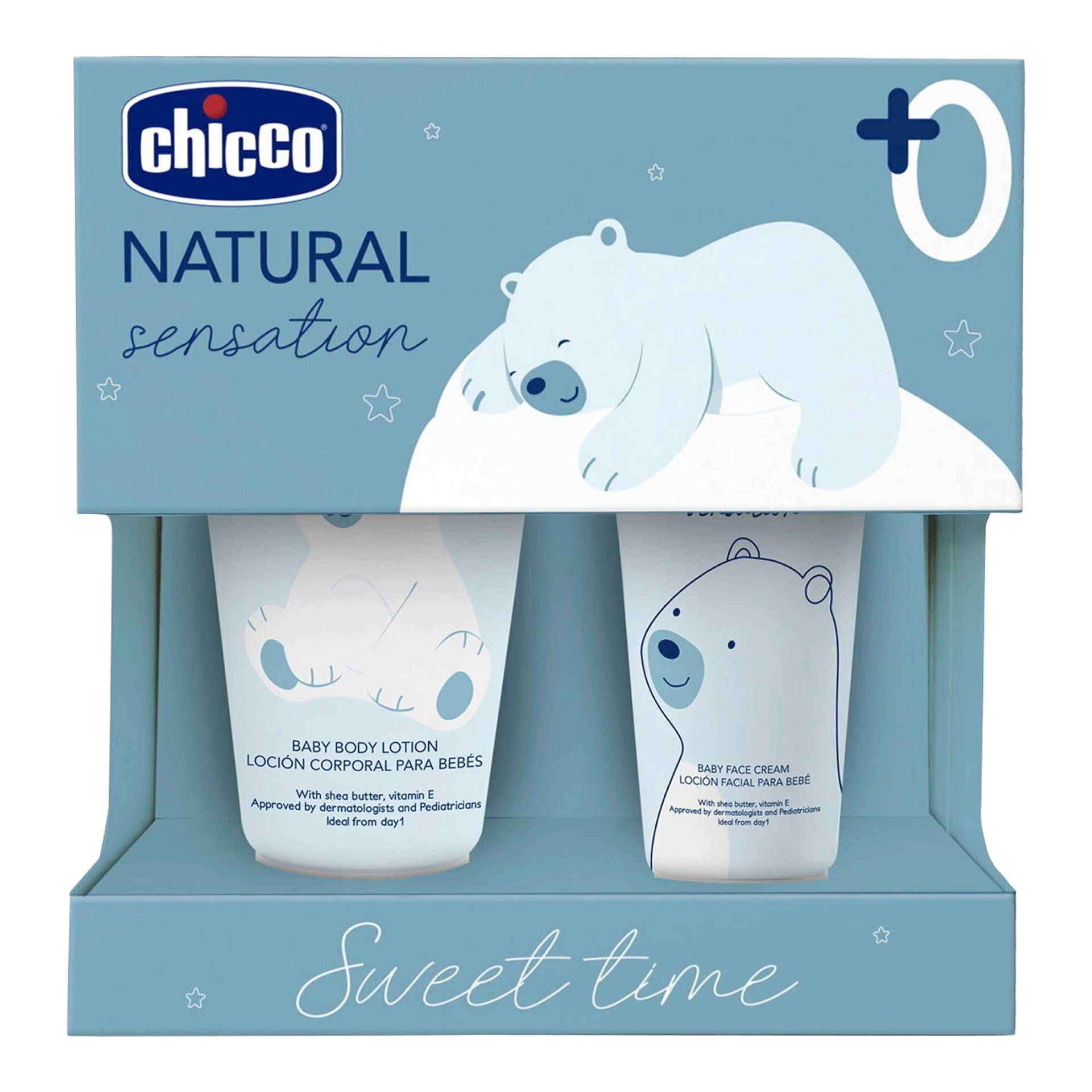 Set 4: 1 Körperlotion 150 ml, 1 Gesichtscreme 50 ml von Chicco