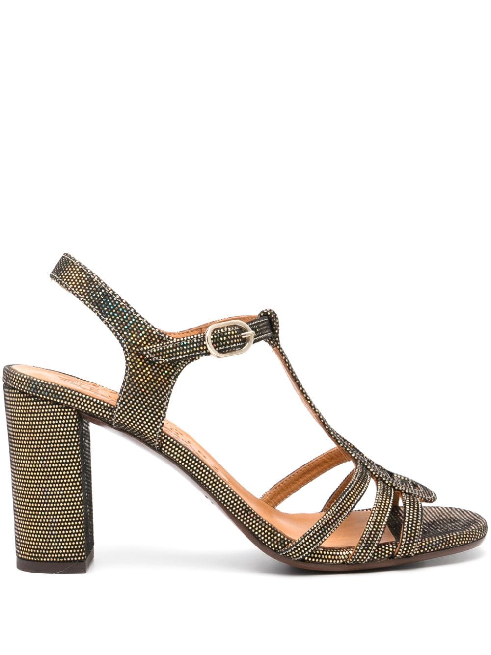 Chie Mihara 75mm Babi holographic leather sandals - Black von Chie Mihara