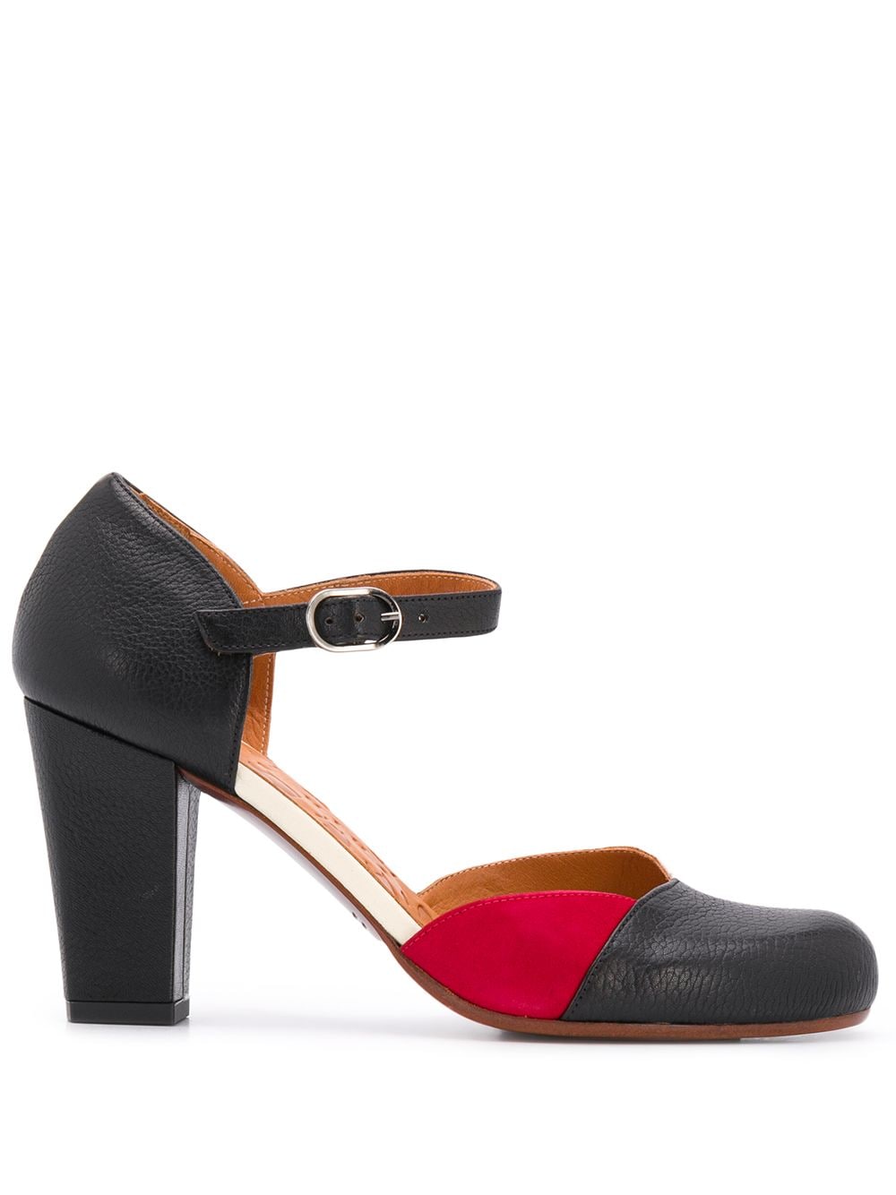 Chie Mihara 85mm contrasting panel pumps - Black von Chie Mihara